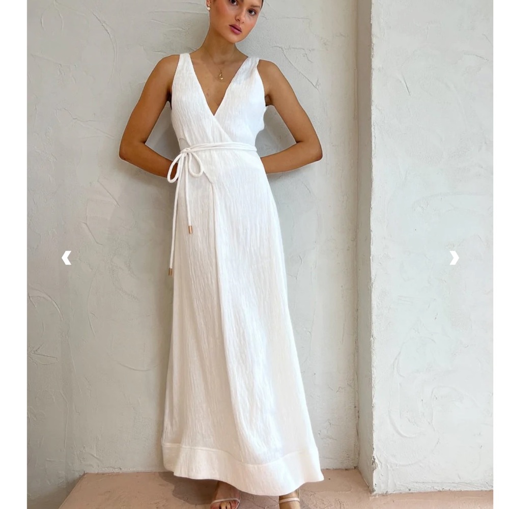 BY NICOLA STARBOARD CROSS WAIST MAXI DRESS IN WHITE - new with tags
